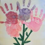 handprint flowers with stems